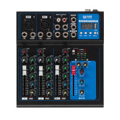 PS-SOUND AMX-F4USB, пассивный микшерный пульт, 2 мик/моно, 1 стерео, MP3, BT