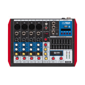 PS-SOUND AMX-RV6, пассивный микшерный пульт, 4 мик/моно, 1 стерео, блок эффектов, EQ, MP3, BT