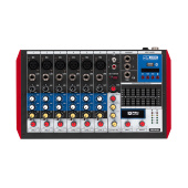 PS-SOUND AMX-RV8, пассивный микшерный пульт, 6 мик/моно, 1 стерео, блок эффектов, EQ, MP3, BT